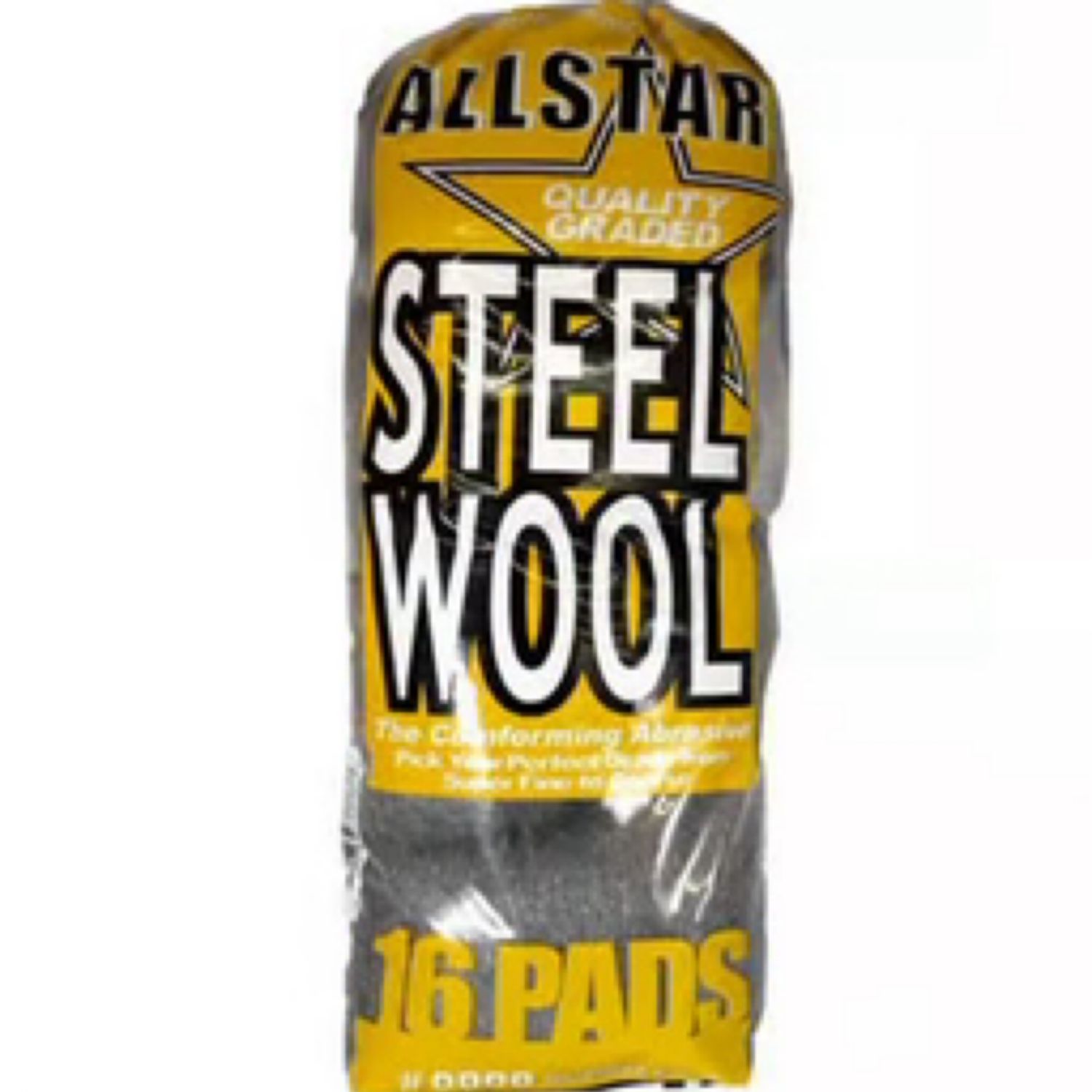 All Star Super Fine 0000 Grade Steel Wool Pads - 16 Pack