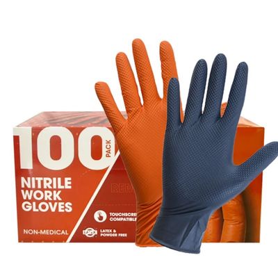 Nitrile Work Gloves 100 Pack 8/10 Mil - Orange
