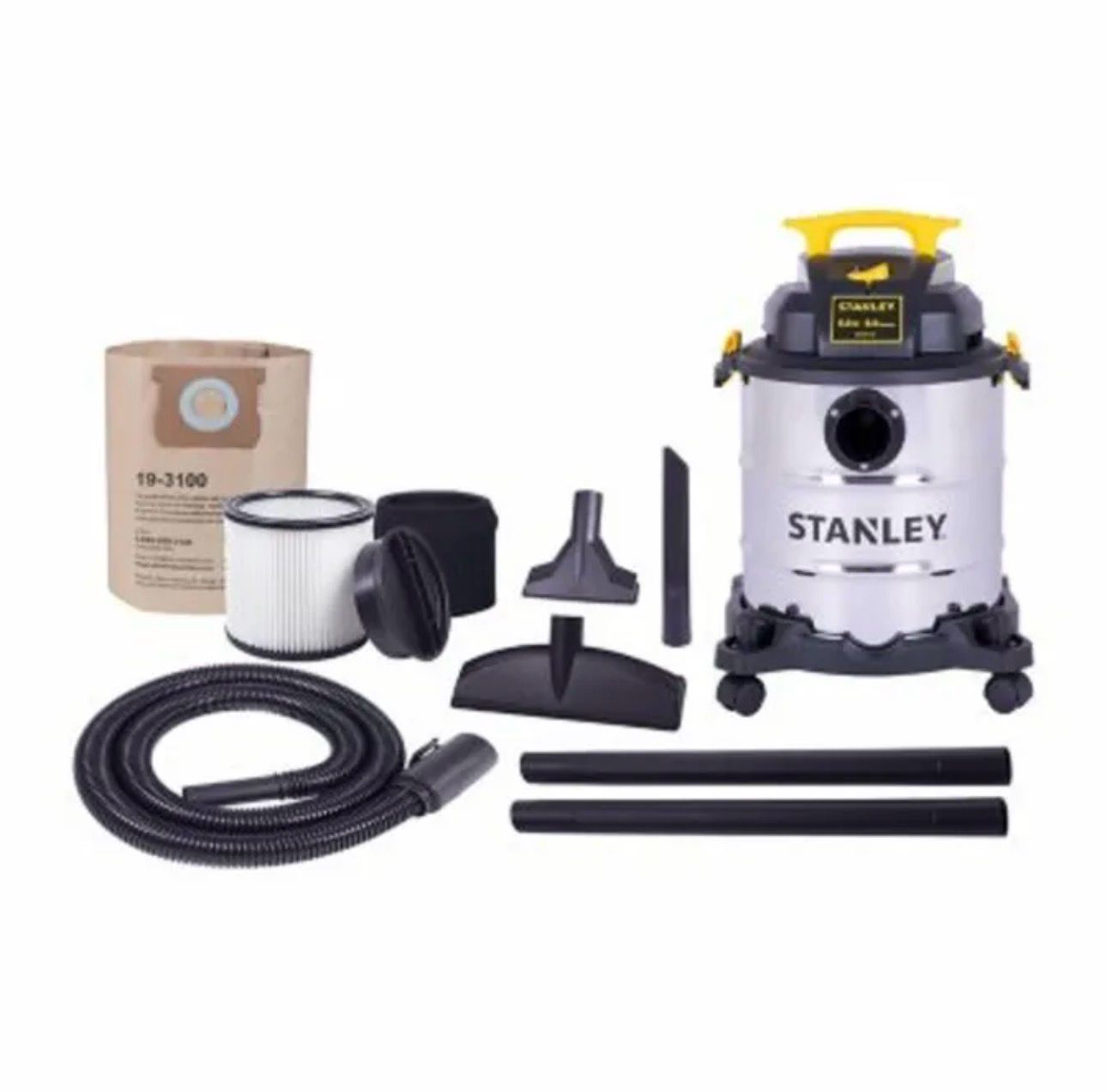 Stanley 6 Gallon Wet/Dry Vacuum 5.0- Peak HP Stainless Steel