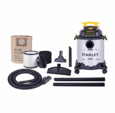 Stanley 6 Gallon Wet/Dry Vacuum 5.0- Peak HP Stainless Steel