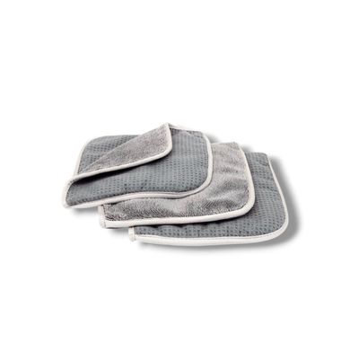 Double Glass Flip Waffle &amp; Twist Microfiber Window Towels (8 in. x 8 in., 500/400 gsm) 3 pack