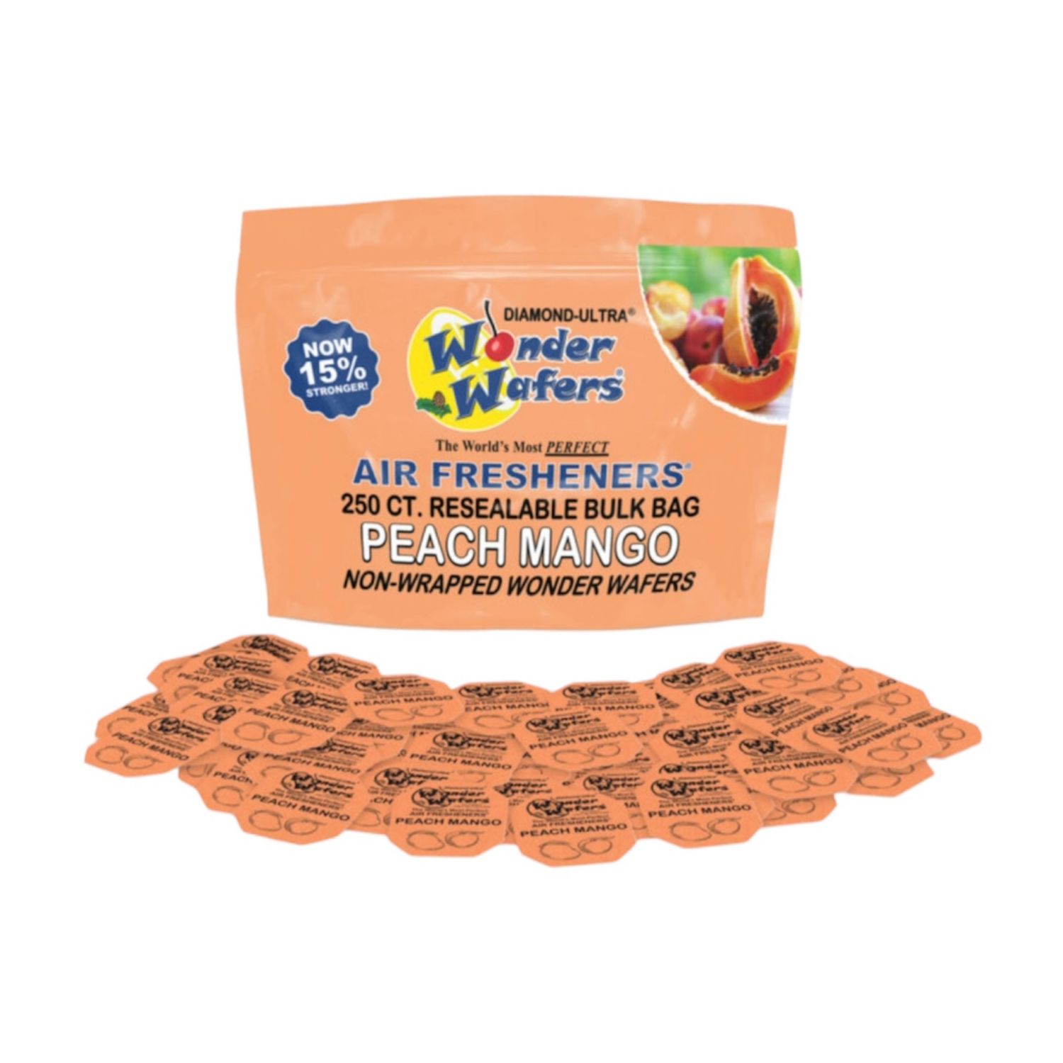 250 Count (Peach Mango) Non-Wrapped Wonder Wafers Bulk Bag