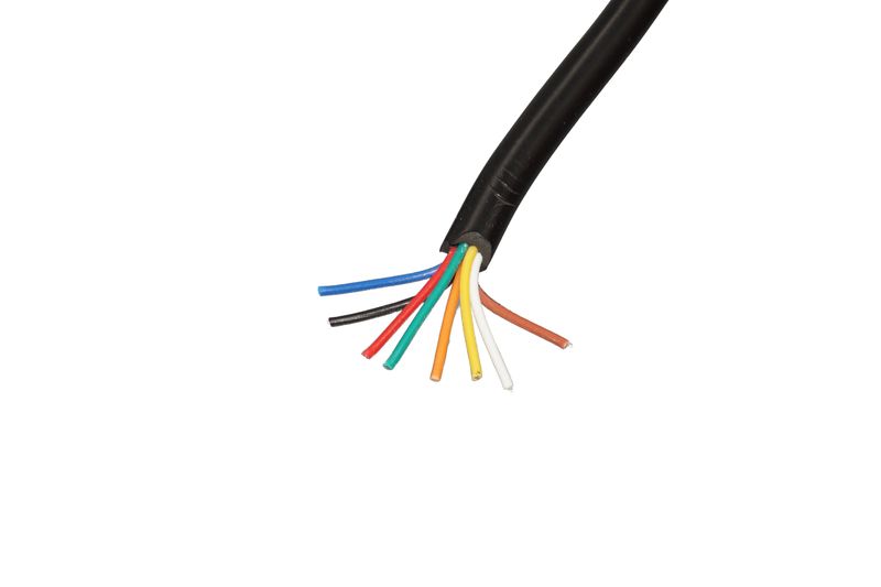 8-adriges 24AWG Kabel – Meterware – Schwarz, Gelb, Rot, Weiß, Grün, Blau, Braun, Orange – Für Arduino & DIY-Projekte