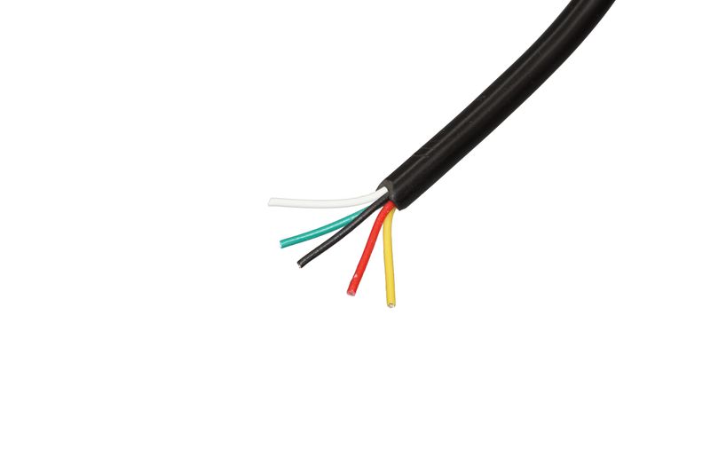 5-adriges 24AWG Kabel – Meterware – Schwarz, Rot, Gelb, Grün, Weiß – Für Arduino & DIY-Projekte