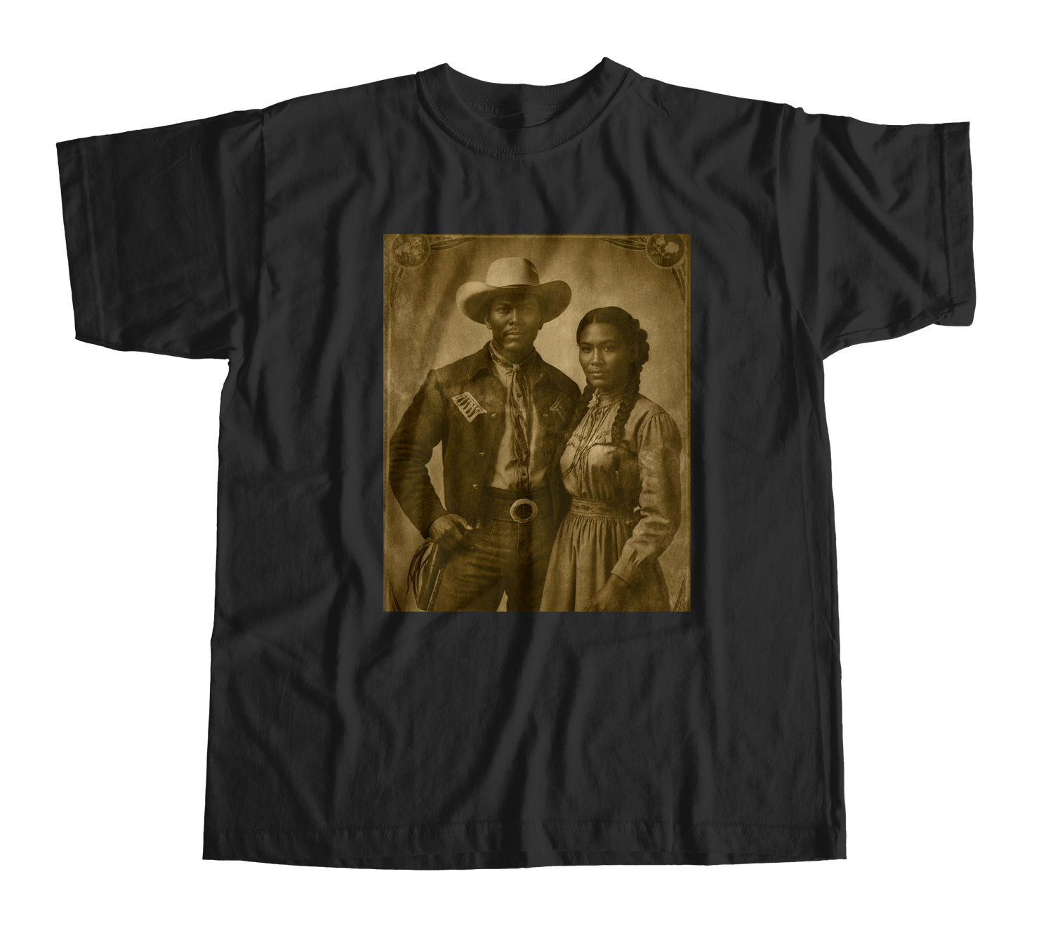 Black American Rodeo Couple Unisex Tee