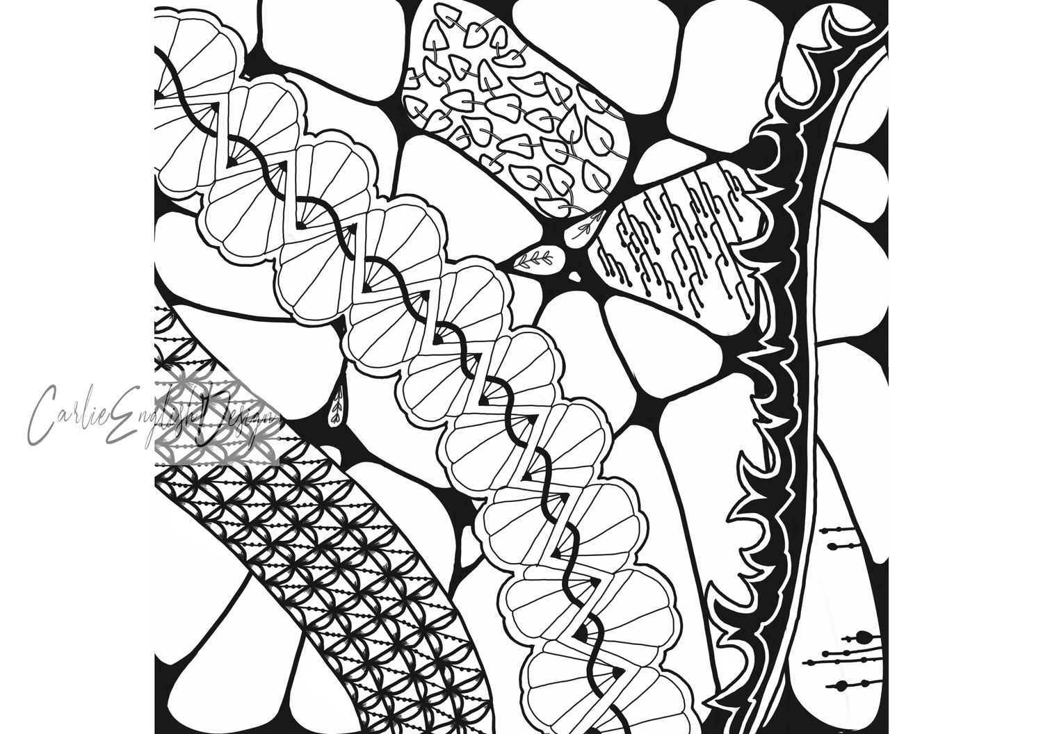 Zentangle colouring pattern.