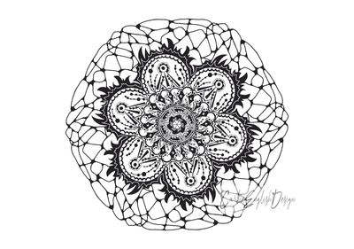 Mandalla colouring pattern.
