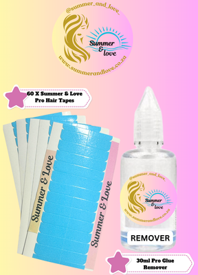Hair Tape 60 &amp; Remover 30ml Combo