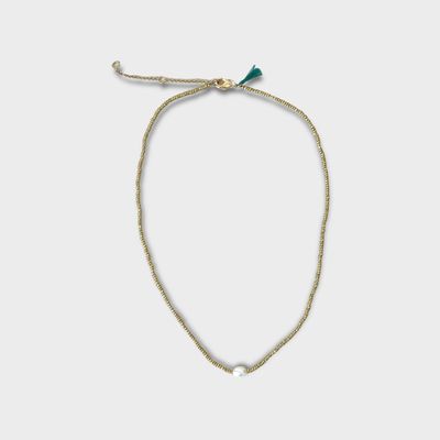 Spring Chicken Gold Beaded Necklace
