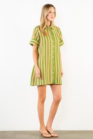 Stripe Shirt Dress