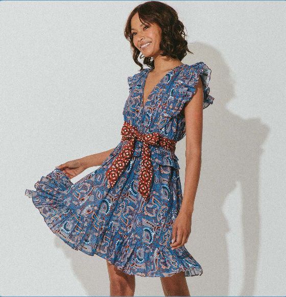 Cleobella Elara Mini Dress - Lazuli