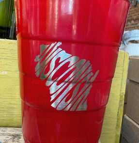 Pirani Wisconsin Tumbler Party Red 16 oz