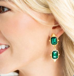 Susan Shawn Collins Highball Earrings Emerald