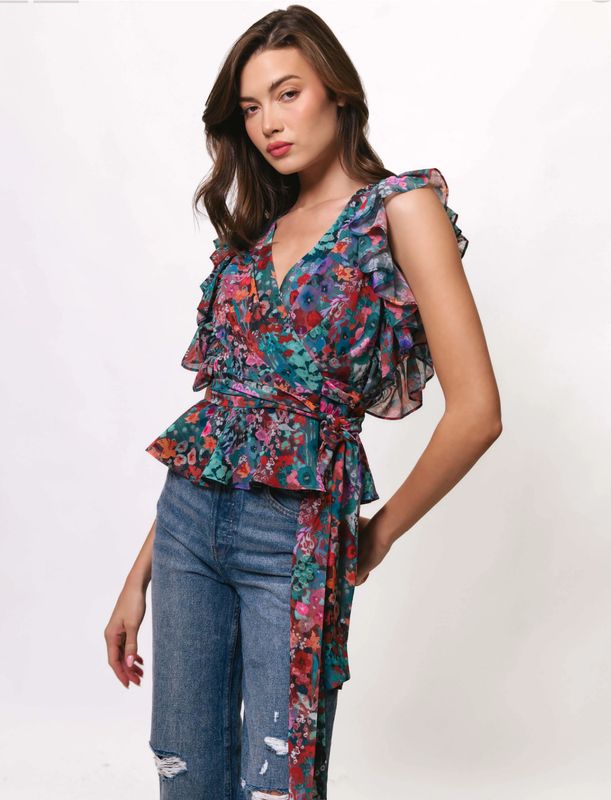 Hutch Lenza Top (Orange Garden Party Floral)