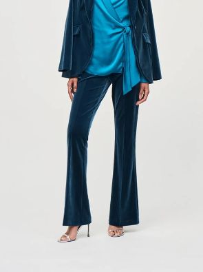 Joseph Ribkoff Velvet Flared Pull-On Pants (Nightfall)