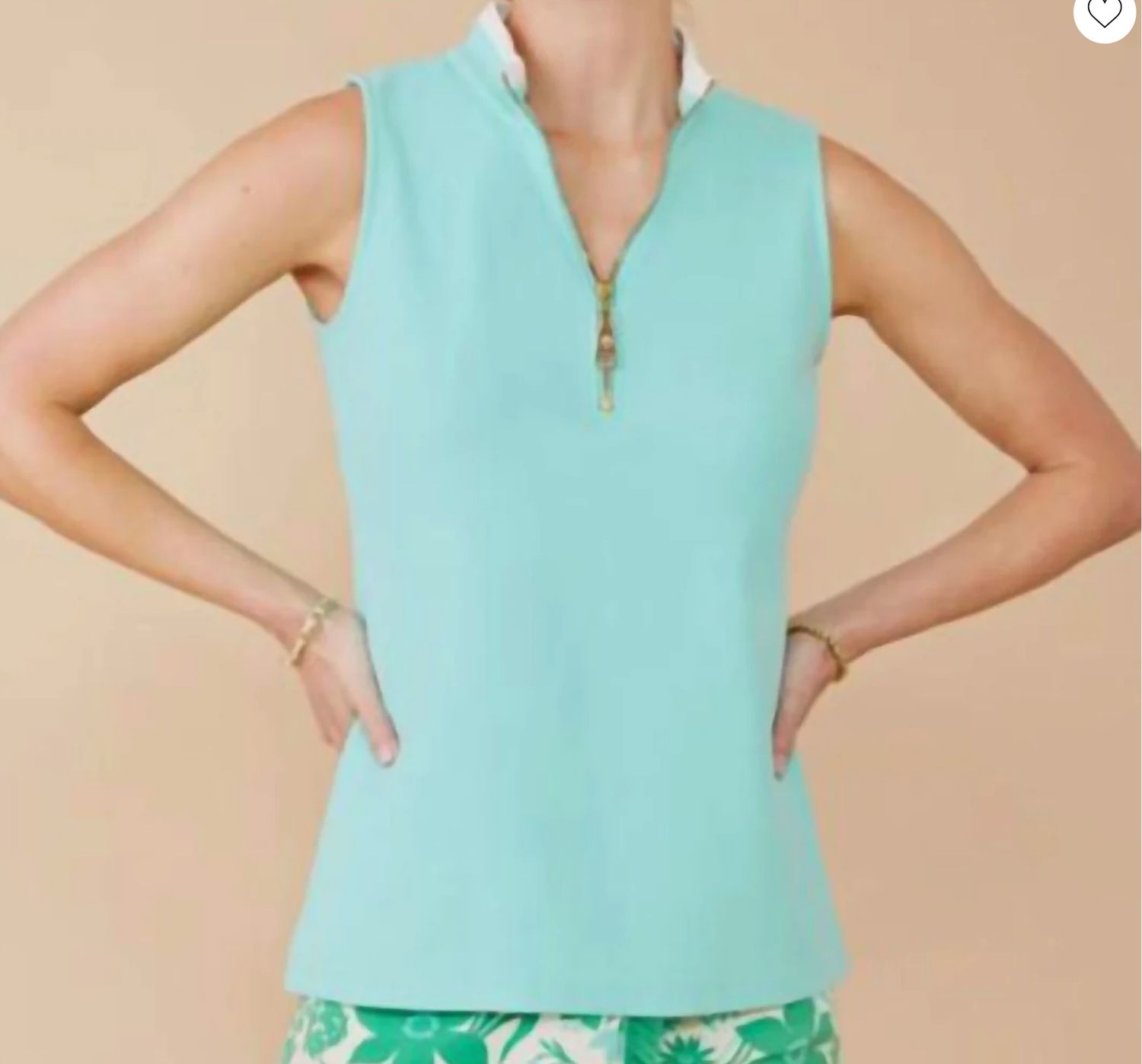Spartina 449 Serena Half-Zip Top- Bermuda Blue