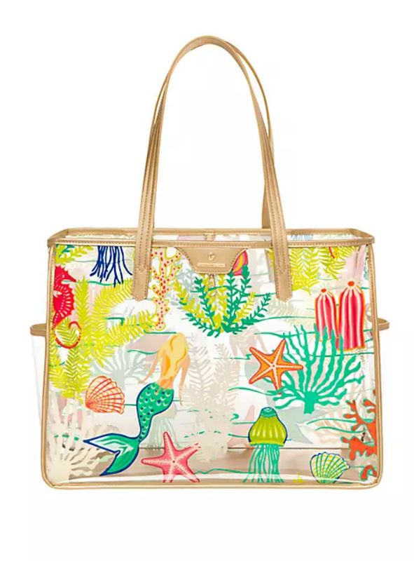 Spartina 449 Golden Mermaid Clear Beach Tote