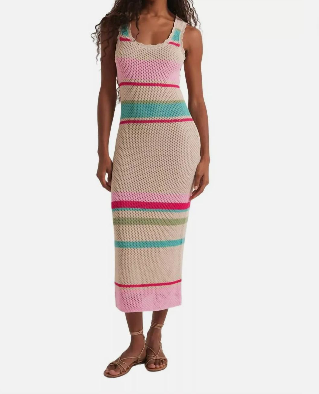 Z Supply Ibiza Stripe Crochet Sweater Dress