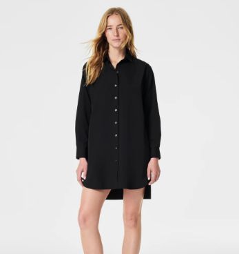 Spanx The Best Poplin Shirt Dress (Black)