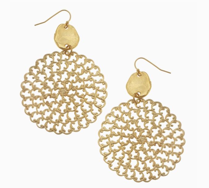 Susan Shaw Gold and Filigree Earrings