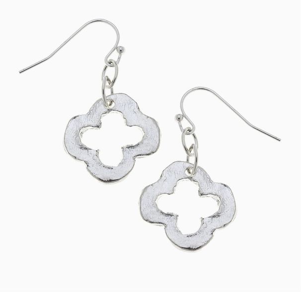 Susan Shaw Silver Clover Earrings