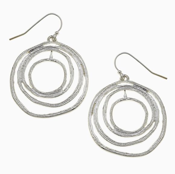 Susan Shaw Silver Filigree Cut Out Earrings