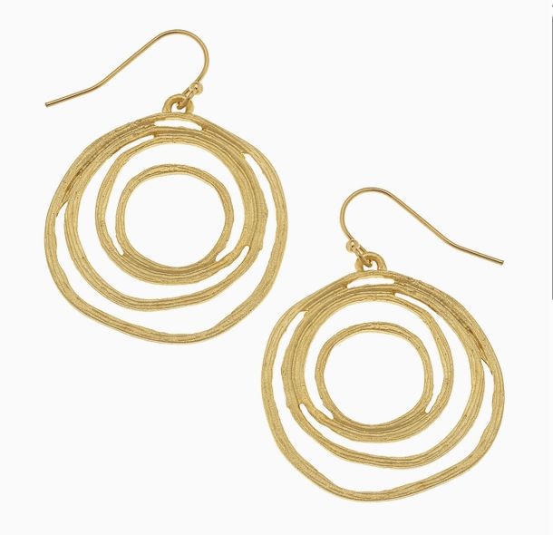 Susan Shaw Gold Filigree Cut Out Earrings
