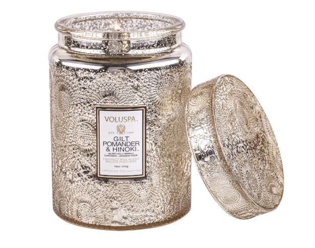Voluspa Gilt Pomander &amp; Hinoki 18oz Large Jar
