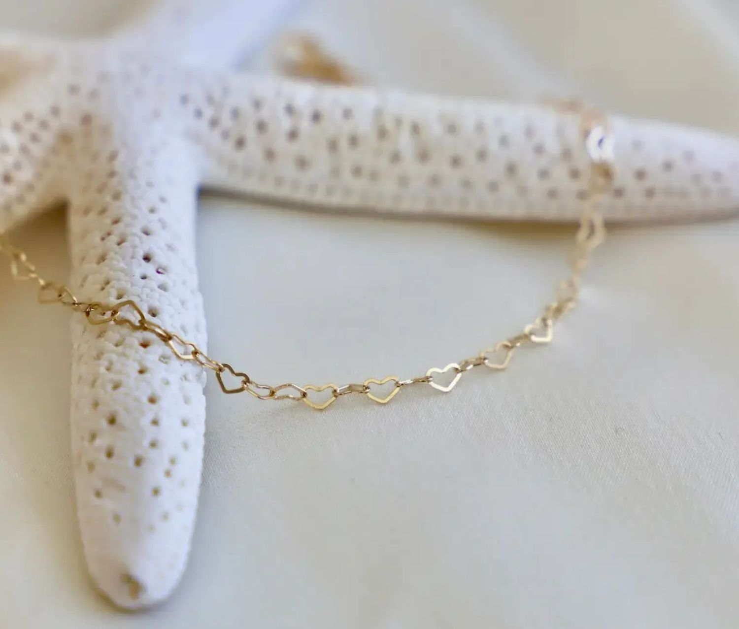 Katie Waltman Heart Chain Necklace- Gold