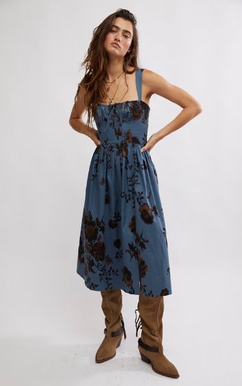 Free People Laters Baby Midi Dress (Storm Combo)