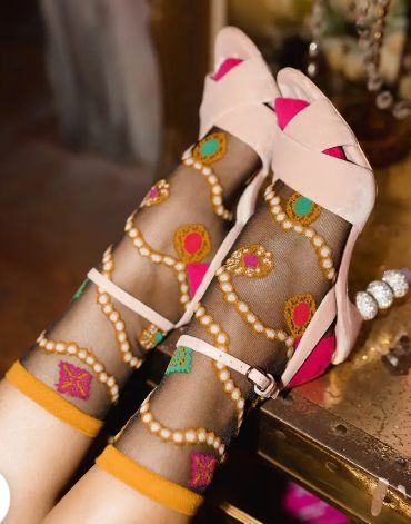 Sock Candy Pearls &amp; Jewels Black Sheer Ankle Sock