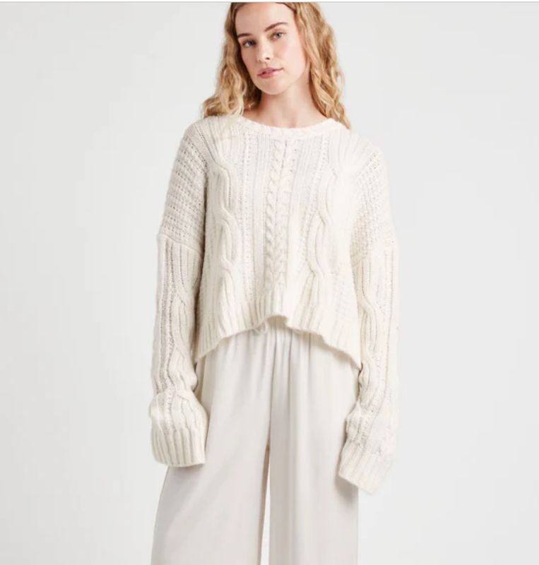 Splendid Cecilia Cashblend Sweater- Snow