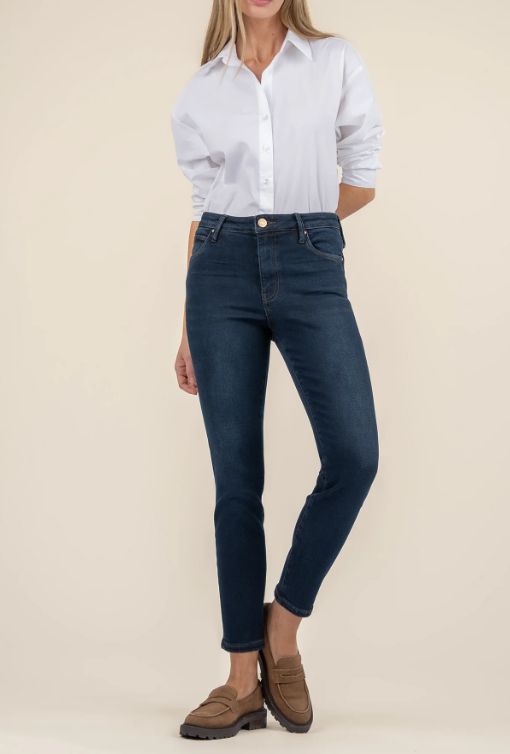 KUT from the Kloth Charlize High Rise Cigarette Leg (Demulcent W/Dk Base Wash)