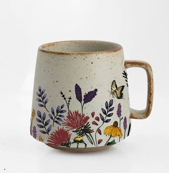 Artsy Em Blooming Butterfly Stoneware Mug