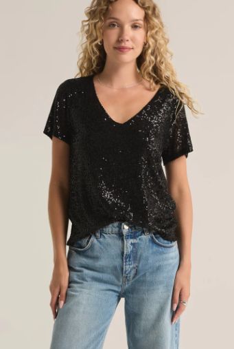 Z Supply Marbella V-Neck Sequin Top
