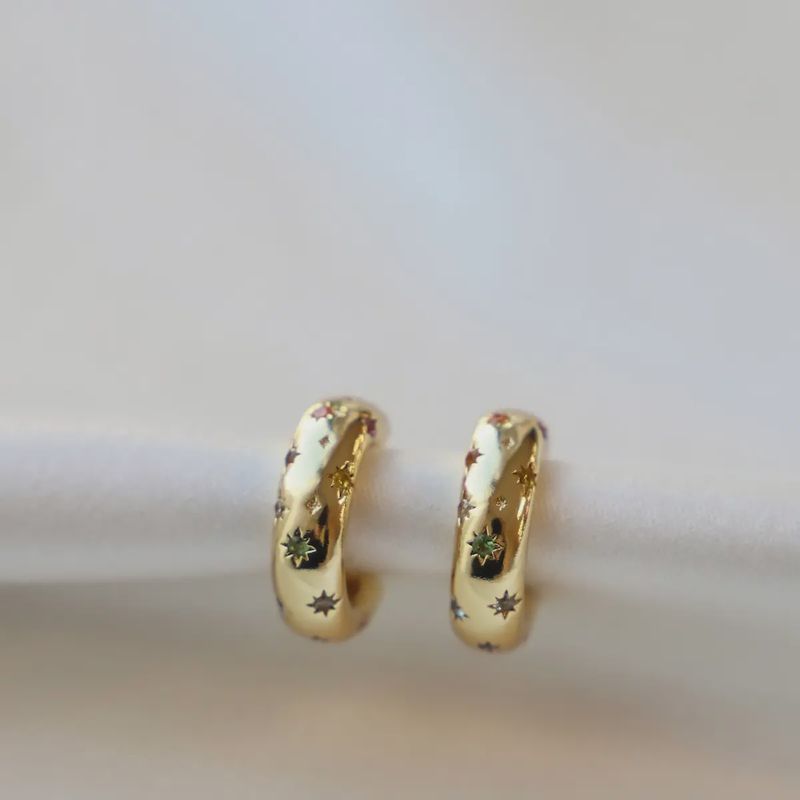 Katie Waltman Meredith CZ Star Thick Hoop Earrings main image 1