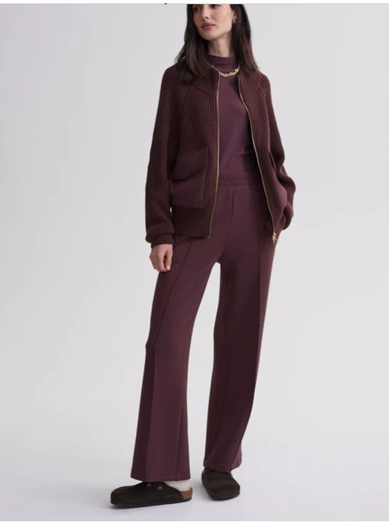 Varley Tessa Knit Jacket Mahogany
