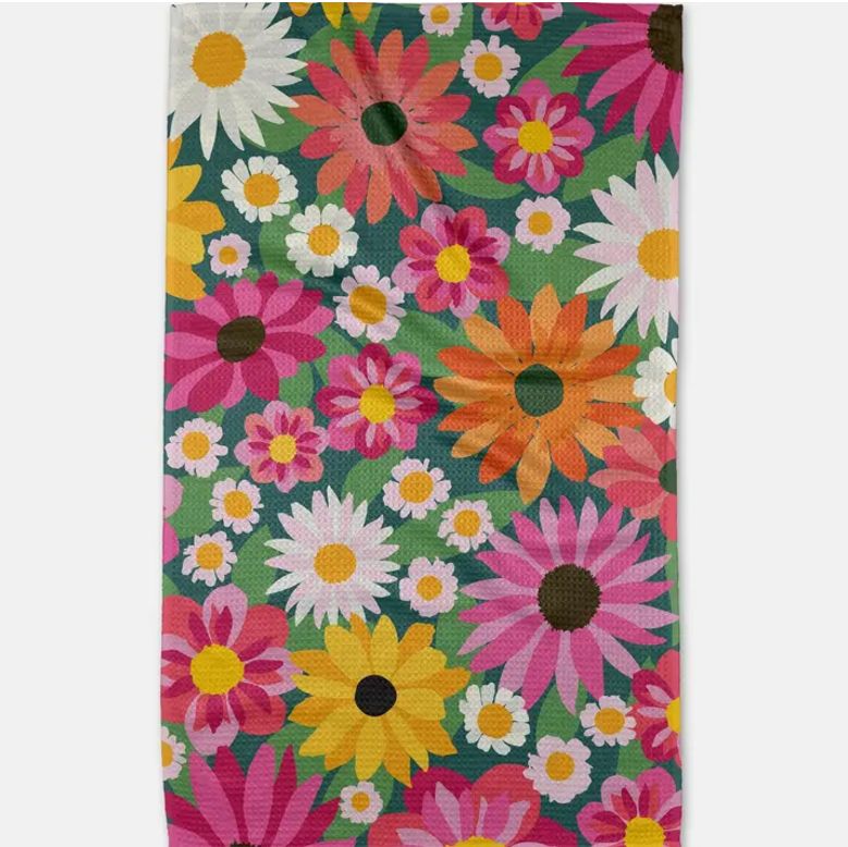 Geometry Wild Blooms Tea Towel