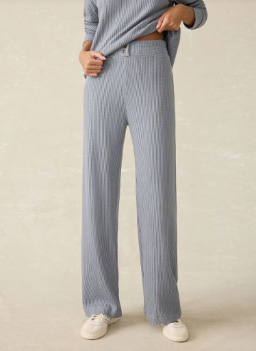 Faherty Legend Waffle Wide Leg Pant- Tradewinds
