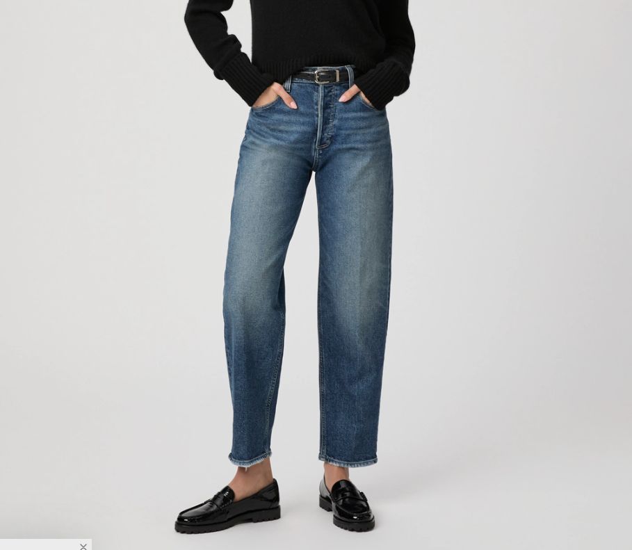 PAIGE Alexis Barrel Leg Jean - Lovejoy Distressed