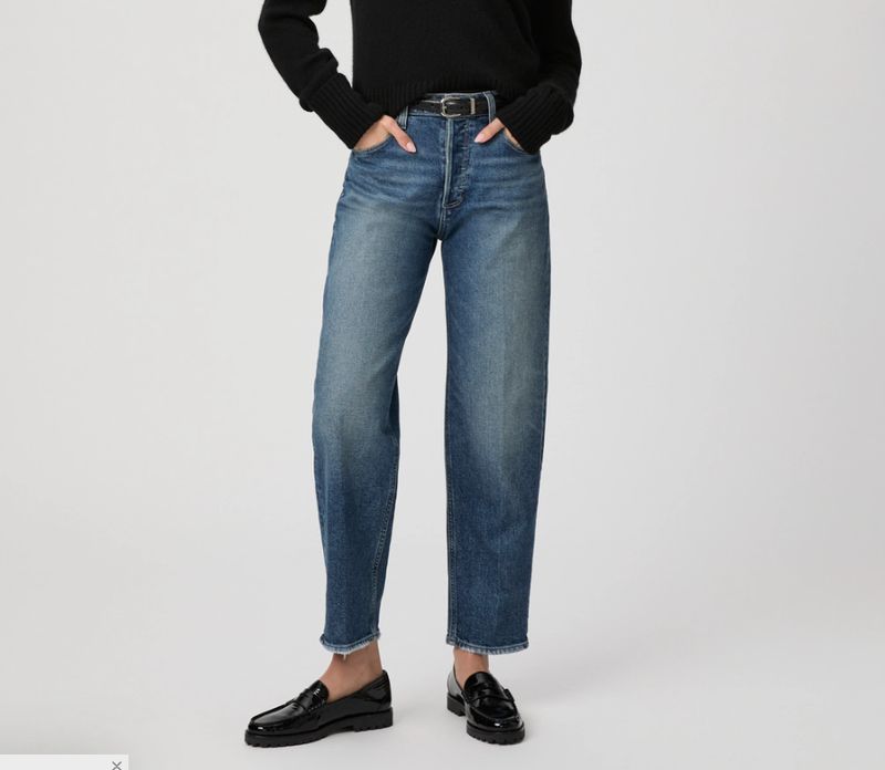 PAIGE Alexis Barrel Leg Jean - Lovejoy Distressed