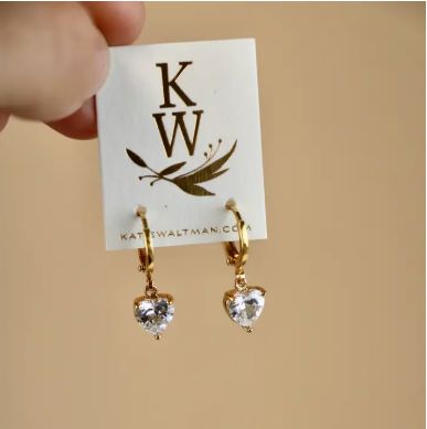 Katie Waltman CZ Heart Huggies