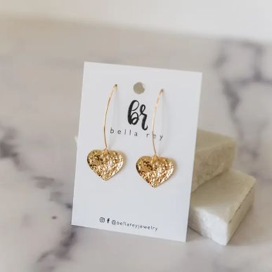 The June Heart Gold Plated Earrings | Hypoallergenic