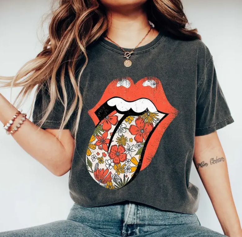 Retro Lips Rock &amp; Roll T-Shirt