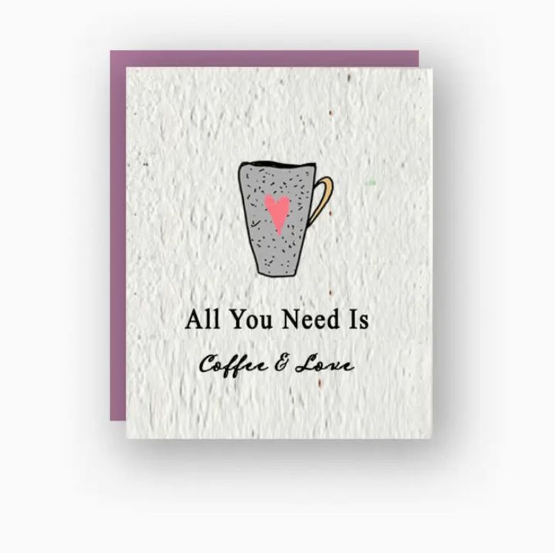 Coffee and Love Wildflower Seed Paper Card