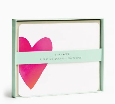 E. Francis Big Heart Flat Notes | Boxed Notecards