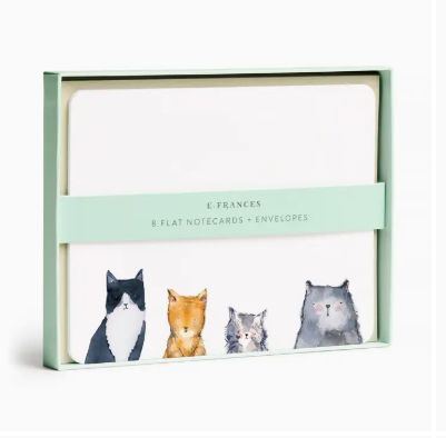 E. Francis Cat&#39;s Meow Flat Note (Boxed Set of 8) Stationery Set