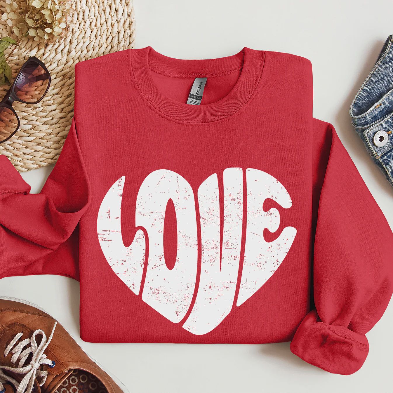 Retro Love Heart Sweatshirt