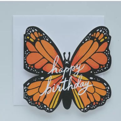 Monarch Birthday Die Cut Card