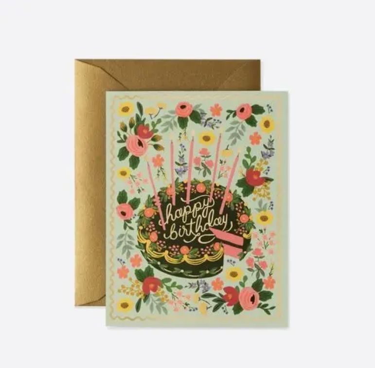 Floral Cake Birthday Card